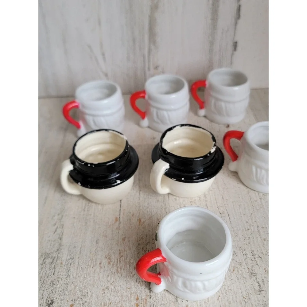 Ceramic Santa Claus mini mug cup snowman Xmas set home kitchen
